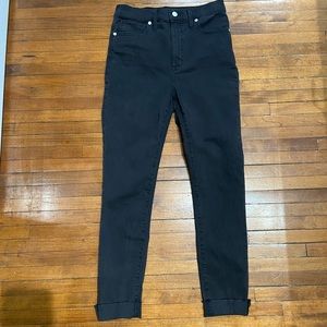 Madewell super high waisted black skinny jeans
